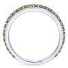 A row of peridot stones shimmer in this 14k white gold stackable ring. - Image 2 of 0