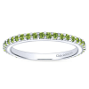 A row of peridot stones shimmer in this 14k white gold stackable ring. - Image 4 of 0