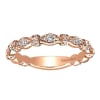 This perfectly decorated rose gold stack ring by Gabriel and Co really shines with over one quarter carat in round brilliant diamonds. - Image 4 of 0