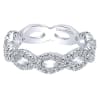 This 14k white gold diamond stackable ring features diamond infinity sections. - Image 1 of 0