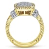 This yellow and white gold diamond ring contains one half carats in round brilliant diamonds all set around the center of this diamond rope ring. - Image 2 of 0