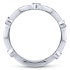 This 14k white gold diamond stackable ring features dramatic diamond sections. - Image 3 of 0