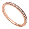 This 14k rose gold diamond stackable ring features round brilliant diamonds set in a delicate and modern rose gold band. - Image 3 of 0