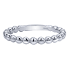 This simple and cool beaded stack ring comes in 14k white gold and teams up well with others! - Image 1 of 0