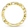 This 14k yellow gold ring showcases a modern sensibility with diamonds and a unique style. - Image 3 of 0