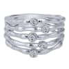 This sterling silver and white sapphire ring with 5 bands to amplify the look. - Image 1 of 0