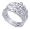 This sterling silver and white sapphire ring with 5 bands to amplify the look. - Image 3 of 0