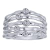 This sterling silver and white sapphire ring with 5 bands to amplify the look. - Image 4 of 0