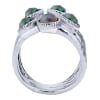 This sterling silver fashion ring glows with the multi color stones set into it. - Image 2 of 0