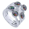 This sterling silver fashion ring glows with the multi color stones set into it. - Image 3 of 0