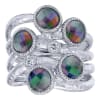 This sterling silver fashion ring glows with the multi color stones set into it. - Image 4 of 0