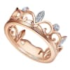This 14k rose gold diamond stackable ring is fashioned like a crown. - Image 3 of 0
