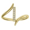 This 14k yellow gold fashion ring is studded with round brilliant diamonds that fits snugly near the tip of your finger. - Image 5 of 0