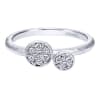 Diamond clusters float suspended over 14k white gold in this whimsical 14k white gold diamond cluster ring. - Image 1 of 0