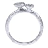Diamond clusters float suspended over 14k white gold in this whimsical 14k white gold diamond cluster ring. - Image 2 of 0