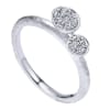 Diamond clusters float suspended over 14k white gold in this whimsical 14k white gold diamond cluster ring. - Image 3 of 0