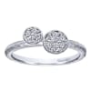 Diamond clusters float suspended over 14k white gold in this whimsical 14k white gold diamond cluster ring. - Image 4 of 0