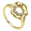 This naturally inspired 14k yellow gold open flower diamond ring shows off with round diamond accents. - Image 3 of 0