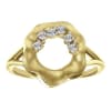 This naturally inspired 14k yellow gold open flower diamond ring shows off with round diamond accents. - Image 4 of 0