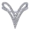 Double diamond rows stack on top of one another in glorious fashion with over one half carats of round brilliant diamonds featured in this 14k white gold diamond fashion ring. - Image 1 of 0