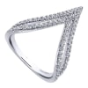 Double diamond rows stack on top of one another in glorious fashion with over one half carats of round brilliant diamonds featured in this 14k white gold diamond fashion ring. - Image 3 of 0