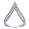 Double diamond rows stack on top of one another in glorious fashion with over one half carats of round brilliant diamonds featured in this 14k white gold diamond fashion ring. - Image 4 of 0