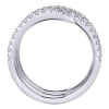 Watch as 14k white gold band spirals intertwine with rows of round brilliant diamonds in this fantastic 14k white gold diamond snake fashion ring. - Image 2 of 0