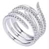 Watch as 14k white gold band spirals intertwine with rows of round brilliant diamonds in this fantastic 14k white gold diamond snake fashion ring. - Image 3 of 0