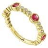 14k yellow gold ruby and diamond stackable ring. - Image 3 of 0