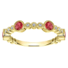 14k yellow gold ruby and diamond stackable ring. - Image 4 of 0