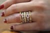 14k yellow gold ruby and diamond stackable ring. - Image 5 of 0