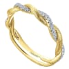 This unique 14k yellow gold diamond twist ring features 0.20 carats of diamonds. - Image 3 of 0