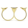 This 14k yellow gold diamond ring wraps around two fingers. - Image 2 of 0
