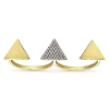 This 14k yellow gold diamond ring wraps around two fingers. - Image 4 of 0