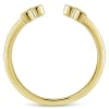14k yellow gold diamond fashion ring with triple cluster diamond sections. - Image 2 of 0