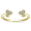 14k yellow gold diamond fashion ring with triple cluster diamond sections. - Image 4 of 0
