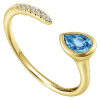 This swiss blue topaz ring features an open design with gorgeous diamonds laid over 14k yellow gold. - Image 3 of 0