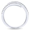 This uniquely styled 14k white gold diamond feather ring features one third carats of diamond shimmer. - Image 3 of 0