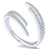 This uniquely styled 14k white gold diamond feather ring features one third carats of diamond shimmer. - Image 4 of 0