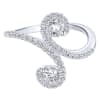 14k white gold provides the base over which round brilliant diamonds are set in this diamond fashion ring. - Image 1 of 0