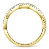 This 14k yellow gold stackable ring features two rows of round brilliant diamonds - Image 2 of 0