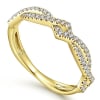 This 14k yellow gold stackable ring features two rows of round brilliant diamonds - Image 3 of 0