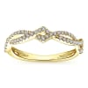 This 14k yellow gold stackable ring features two rows of round brilliant diamonds - Image 4 of 0