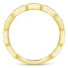 This channel set 14k yellow gold diamond stackable ring features round brilliant diamonds. - Image 2 of 0