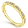 This channel set 14k yellow gold diamond stackable ring features round brilliant diamonds. - Image 3 of 0
