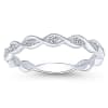 This 14k white gold diamond stackable ring features milgrain twists. - Image 4 of 0