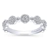 This 14k white gold diamond cluster ring features nearly one half carat of round brilliant diamonds. - Image 4 of 0