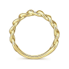 A 14k yellow gold cuban link stackable diamond ring. - Image 2 of 0
