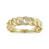 A 14k yellow gold cuban link stackable diamond ring. - Image 4 of 0