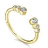 This 14k yellow gold diamond stackable ring features 6 round bezel set diamonds. - Image 4 of 0